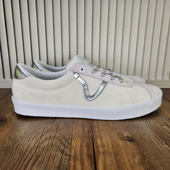 Vans Sport Low Mens Sz 11.5 High Shine Blanc De Blanc Suede Skater Sneaker Shoes main image 4